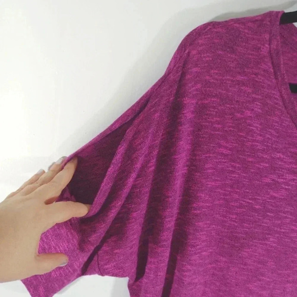 Faded Glory Top 3/4 Sleeve Cold Shoulder Lightweight Sweater Purple Pink 1x - Picture 4 of 14